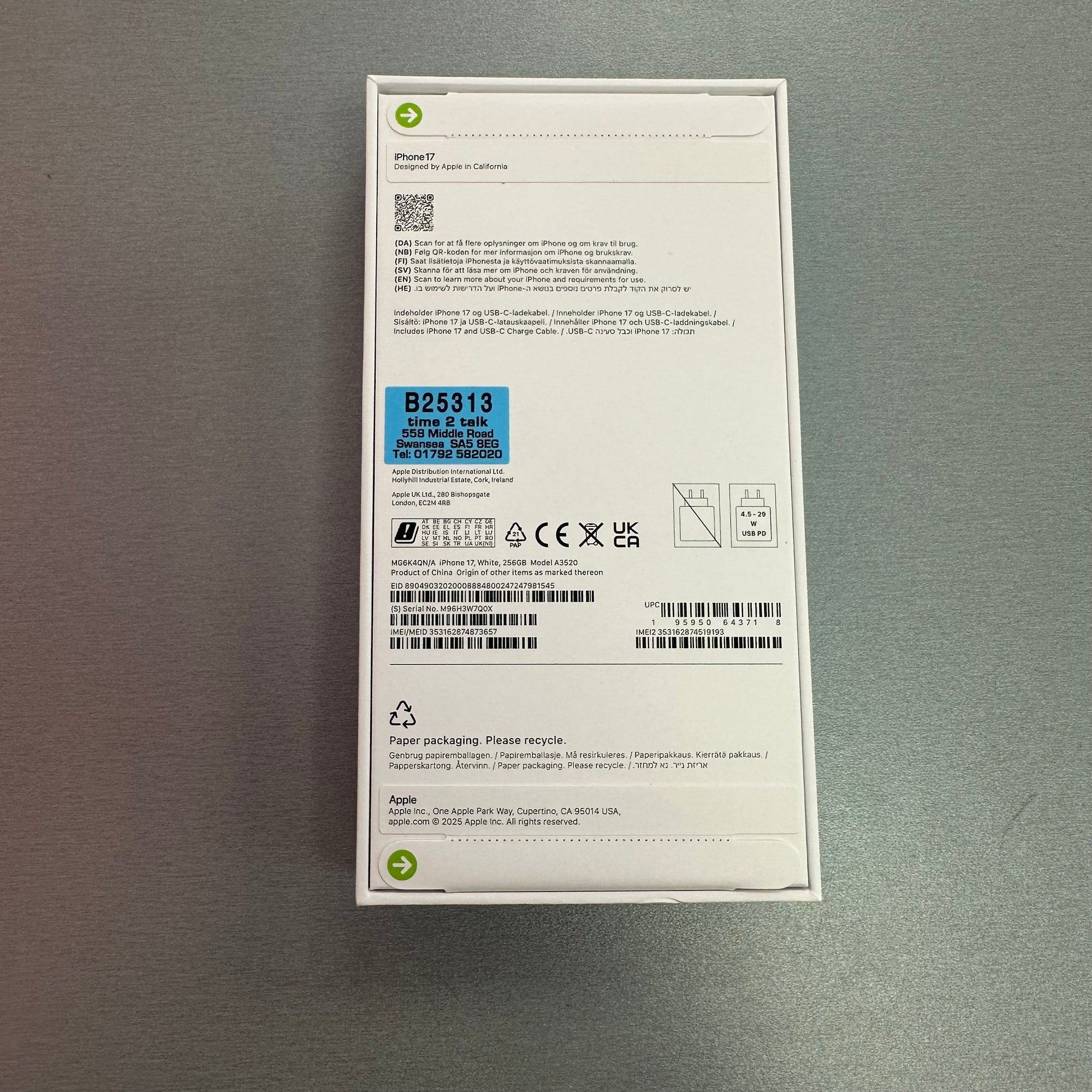 Apple iPhone 17 256GB White - Brand New Sealed