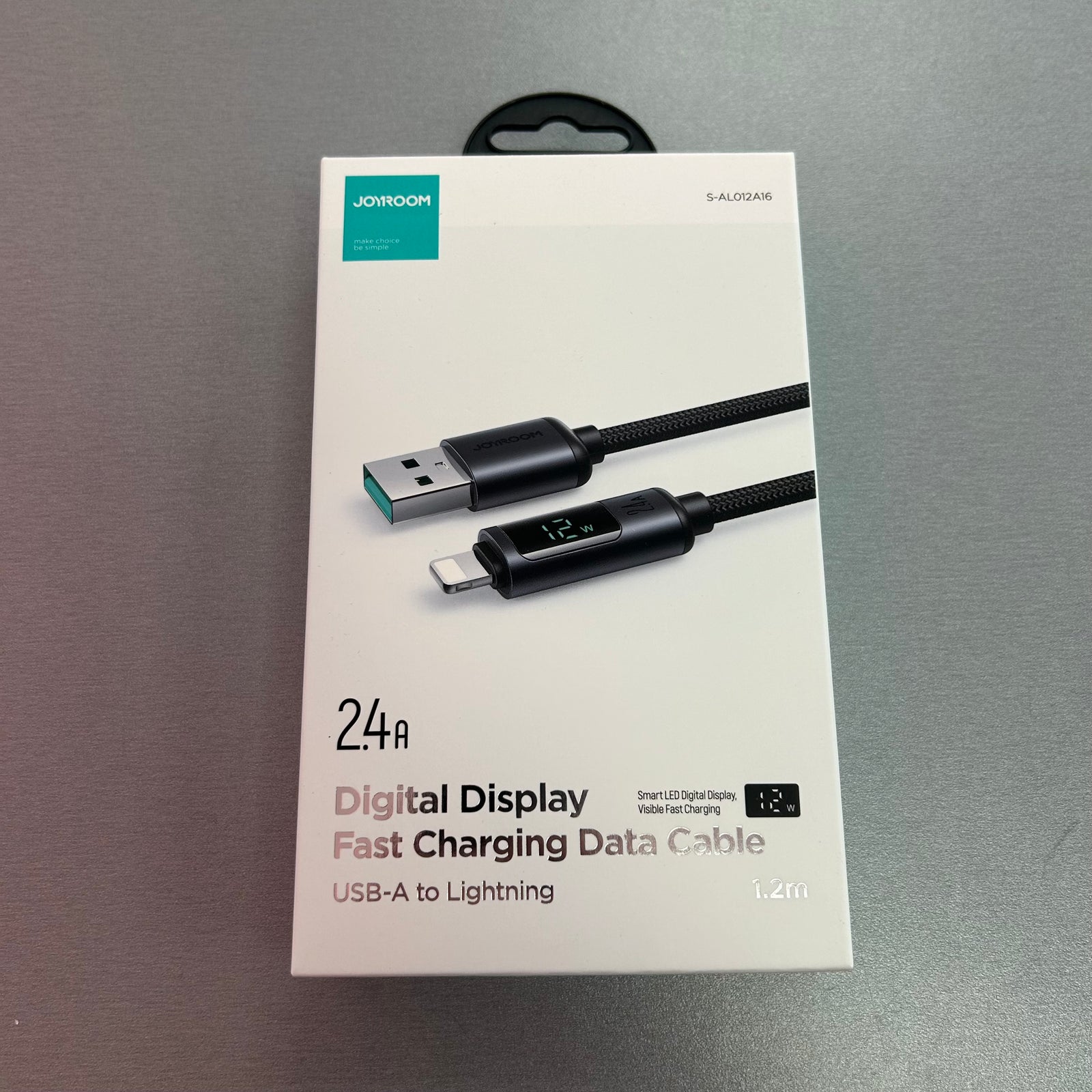 Joyroom USB Braided Digital Display Fast Charging Data Cable - 1.2 Metres