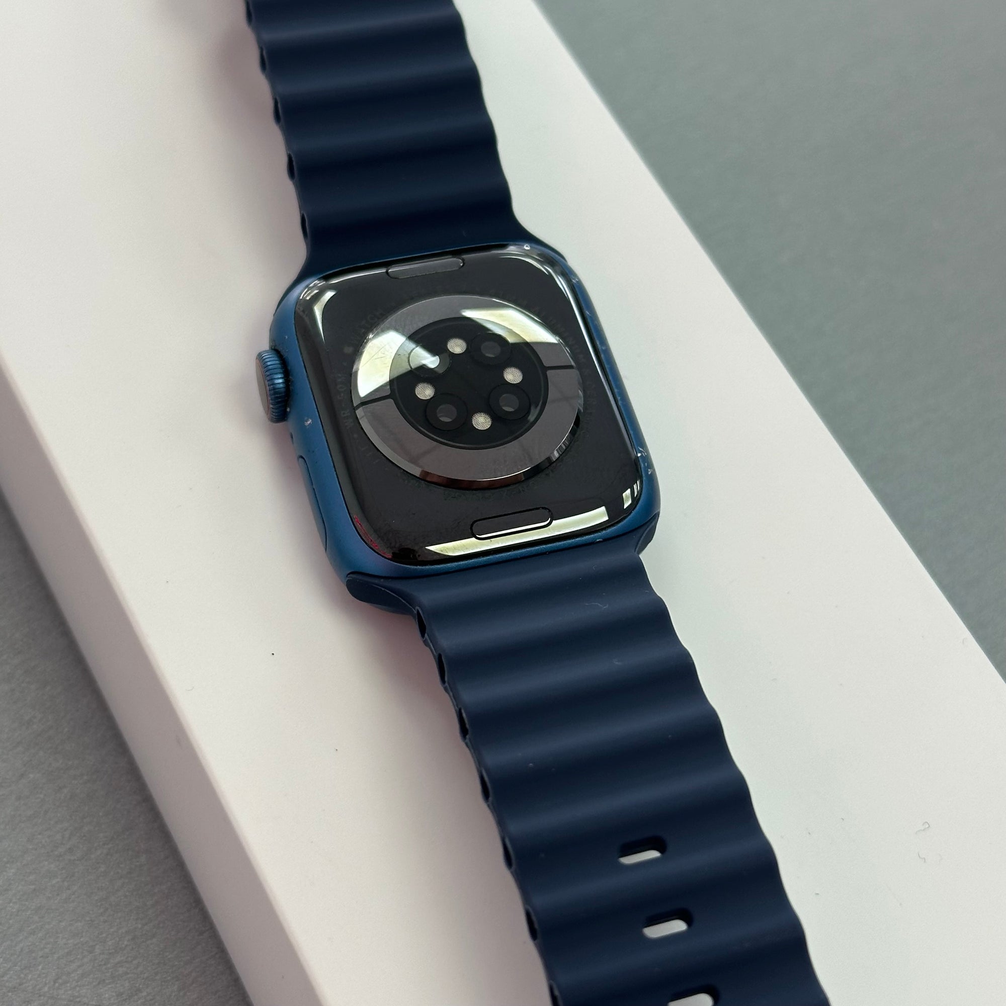 Apple Watch Series 7, 41mm GPS and Cellular Blue Aluminium Case &amp; Blue Sports Band
