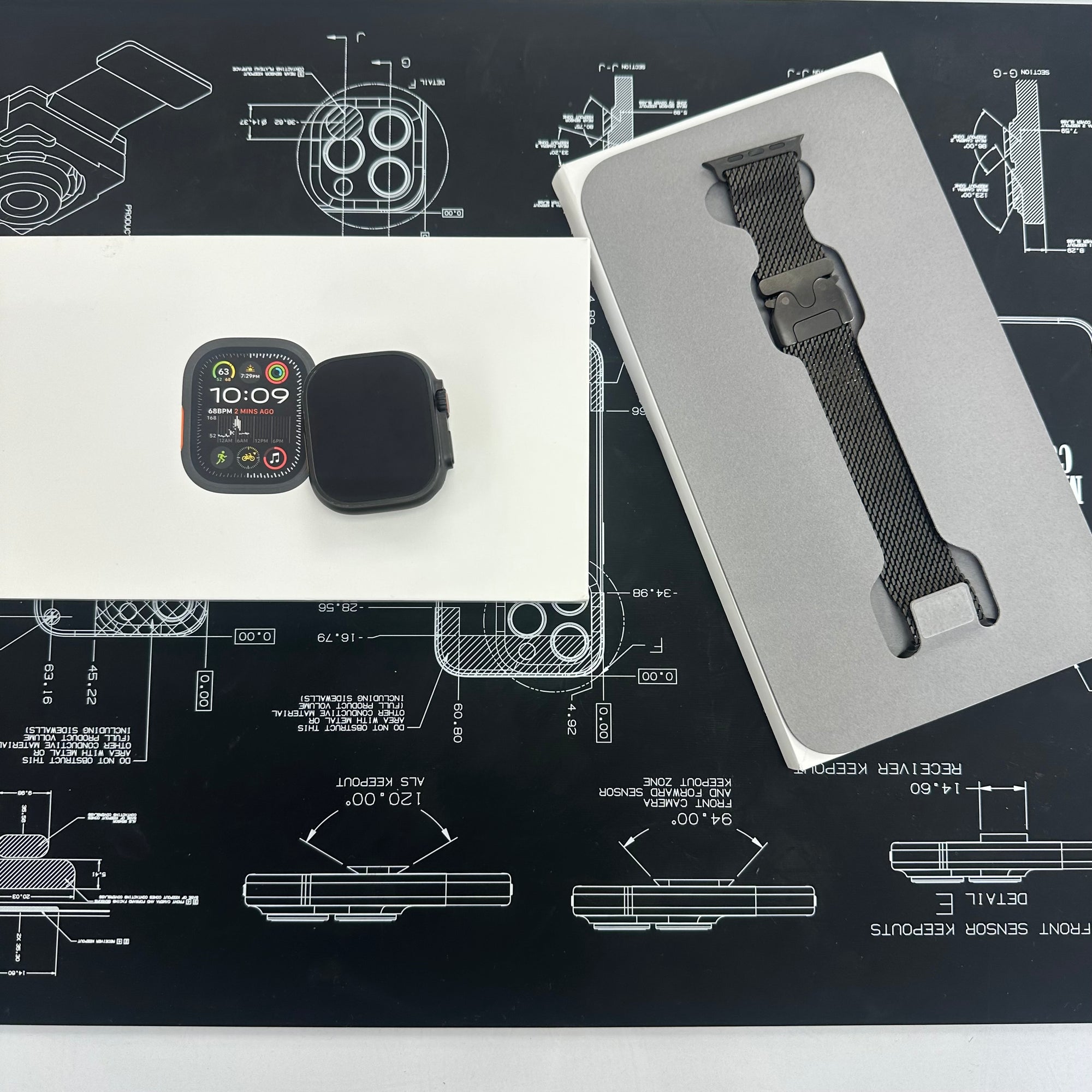 Apple Watch Ultra 2, 49mm GPS and Cellular - Titanium Case &amp; Milanese Strap 100% Battery Health