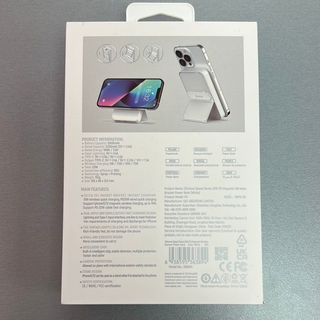 Devia 20W PD 5000mAh Magnetic Wireless MagSafe Charger