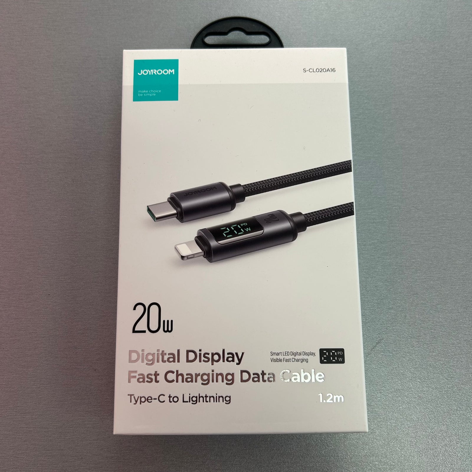 Joyroom Braided Digital Display Fast Charging Data Cable - 1.2 Metres