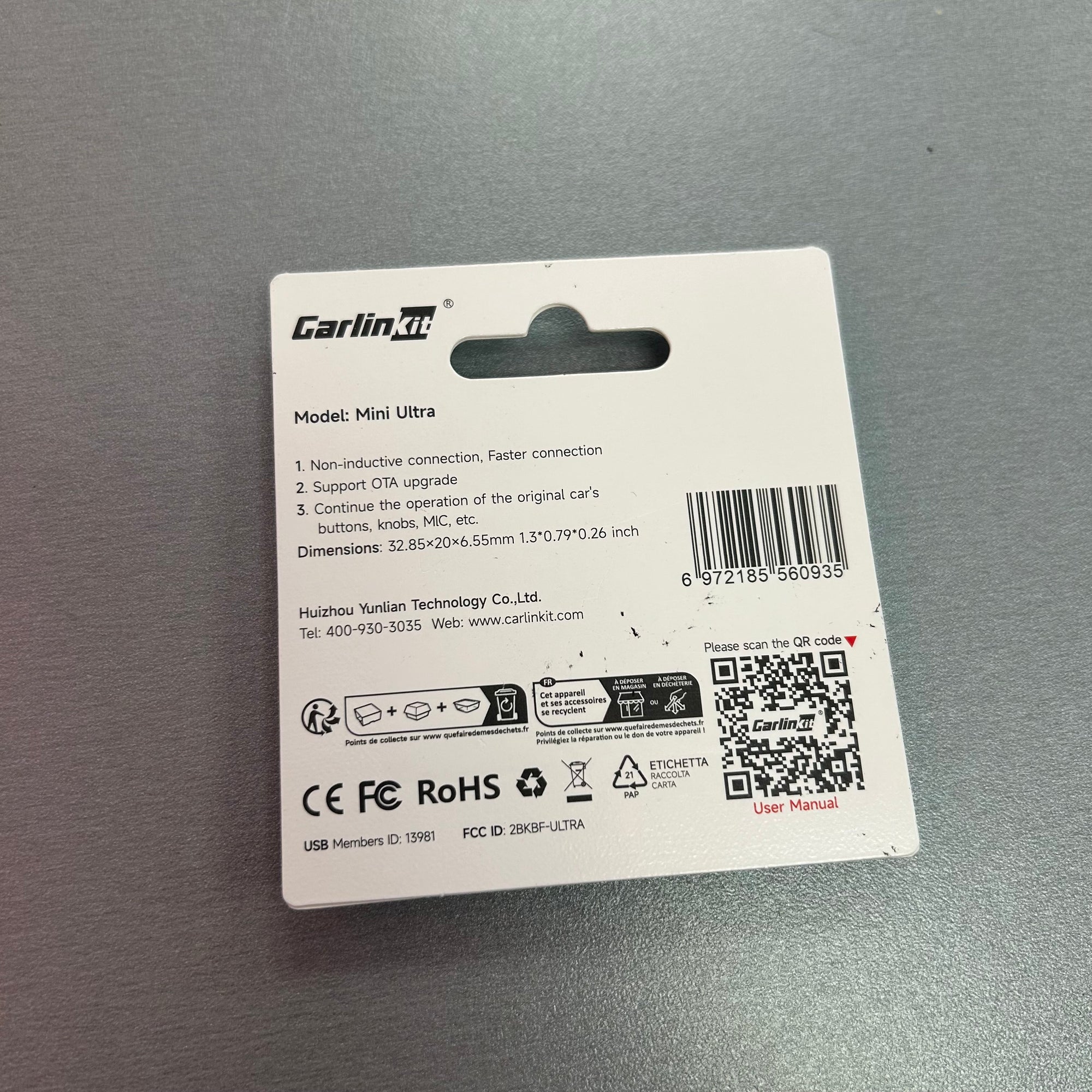 Carlinkit Mini Ultra Apple CarPlay or Android Auto Wireless Connector