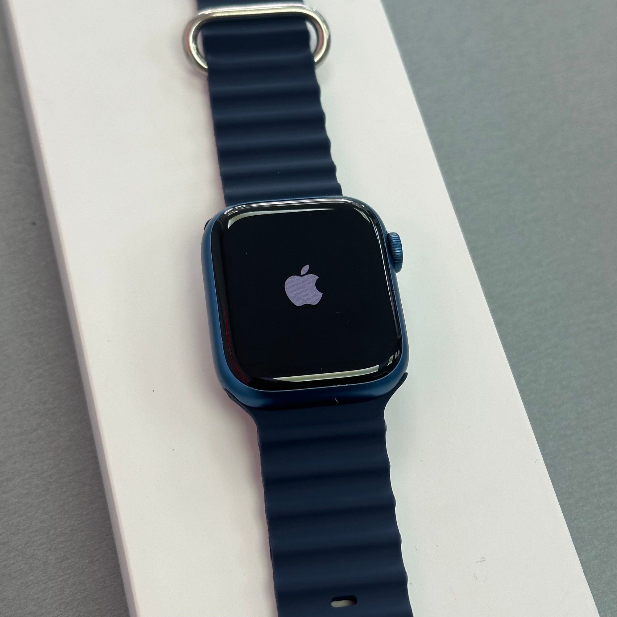 Apple Watch Series 7, 41mm GPS and Cellular Blue Aluminium Case &amp; Blue Sports Band