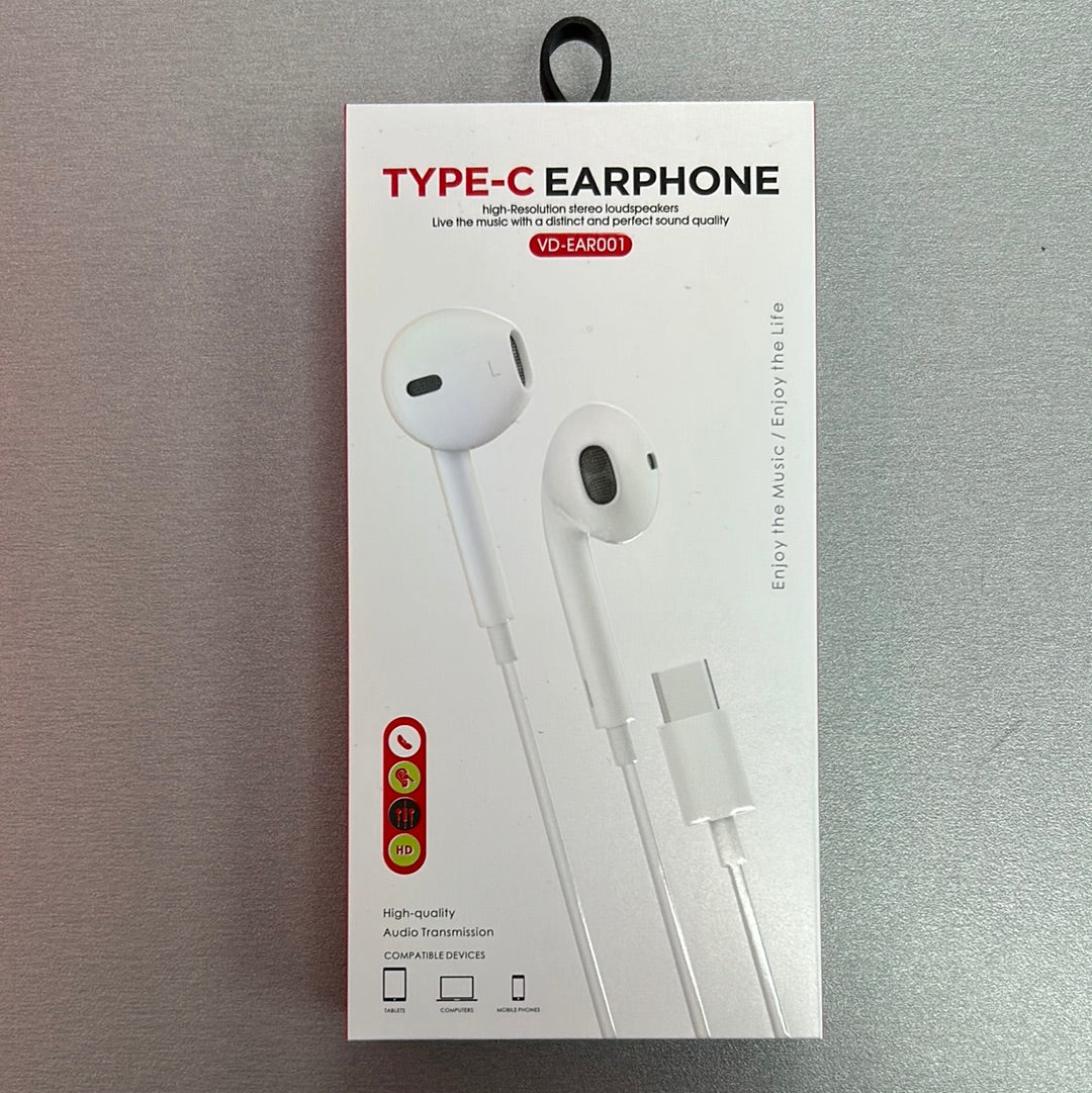 Ven-Dens Type-C Earphones With Remote And Mic