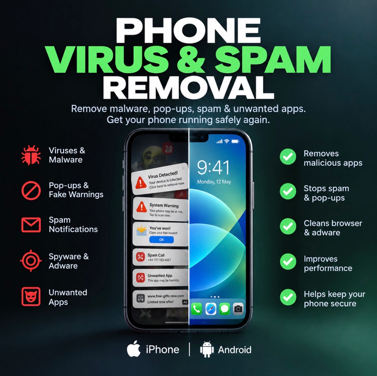 Phone Virus &amp; Spam Removal