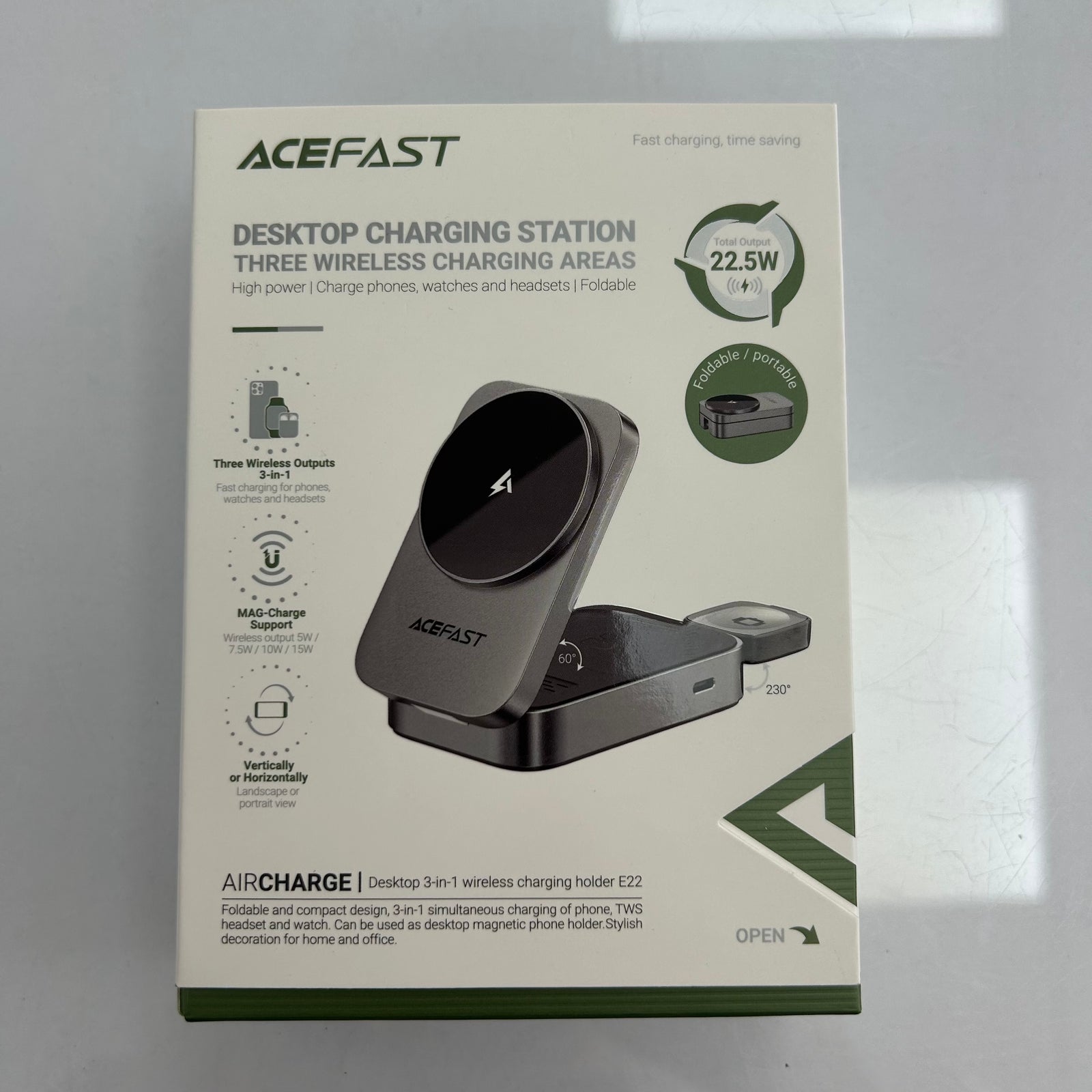 22.W Three in one Wireless Charger for Desktop 3 in 1