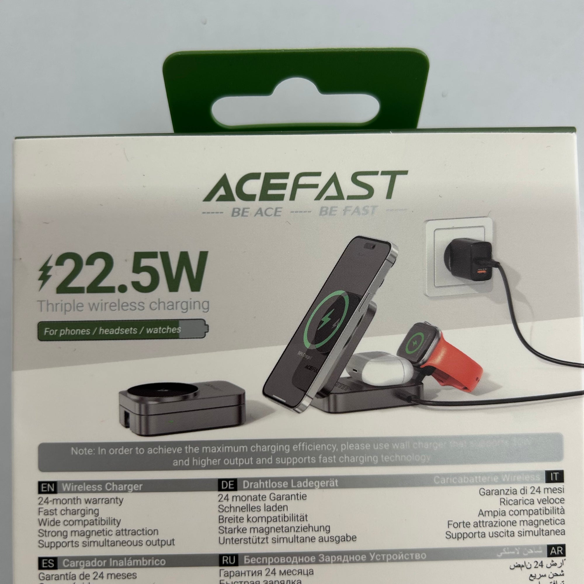 22.W Three in one Wireless Charger for Desktop 3 in 1