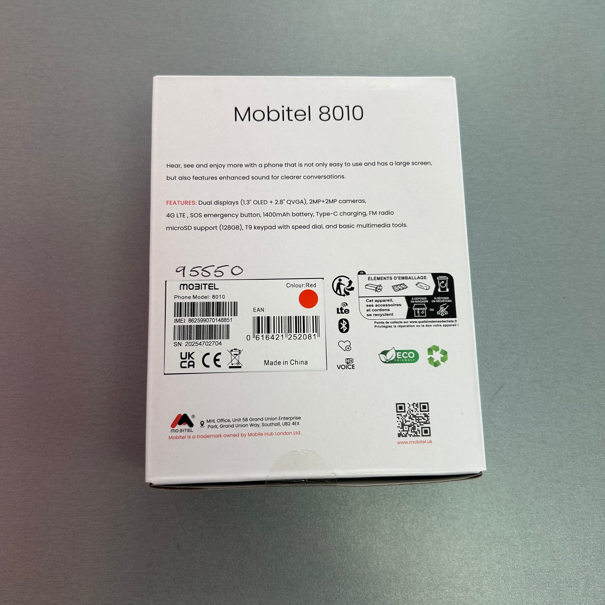 Mobitel 8010 Unlocked Basic Flip Phone for Elderly