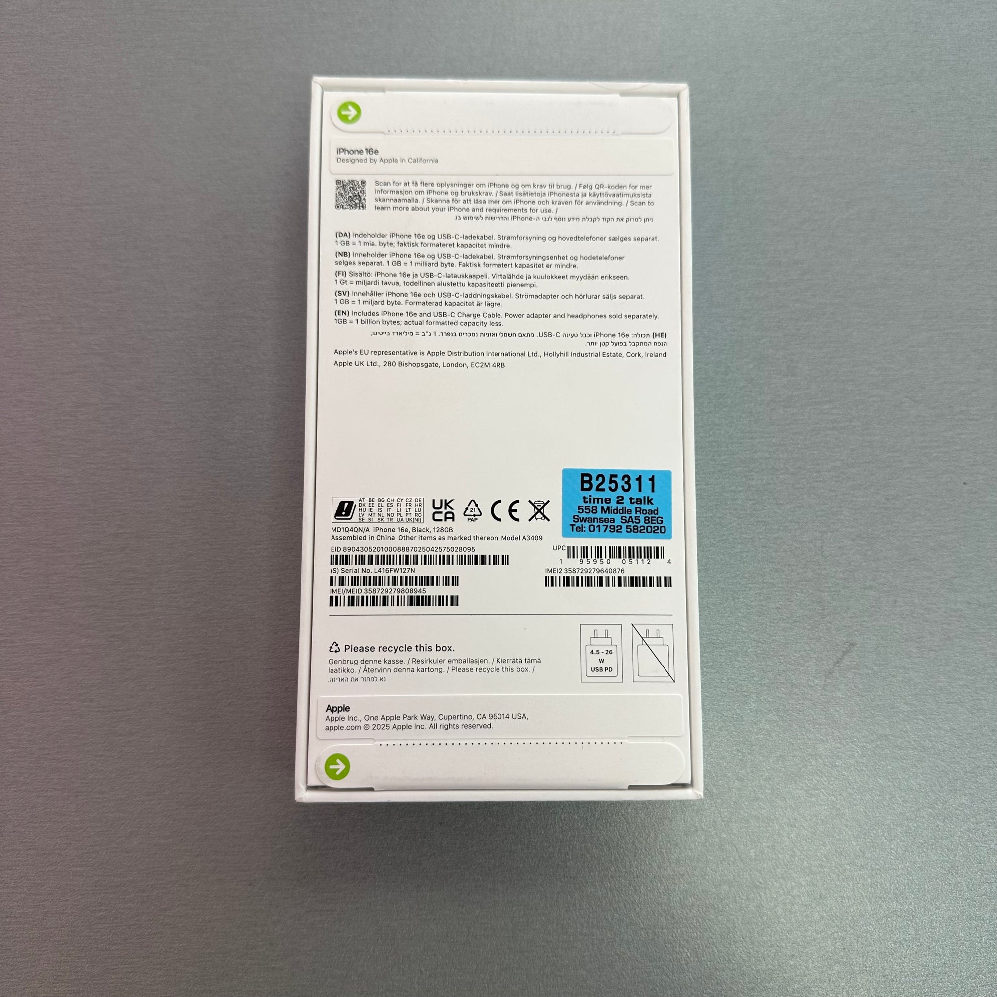Brand New Sealed Apple iPhone 16e 128GB Black £150 off rrp
