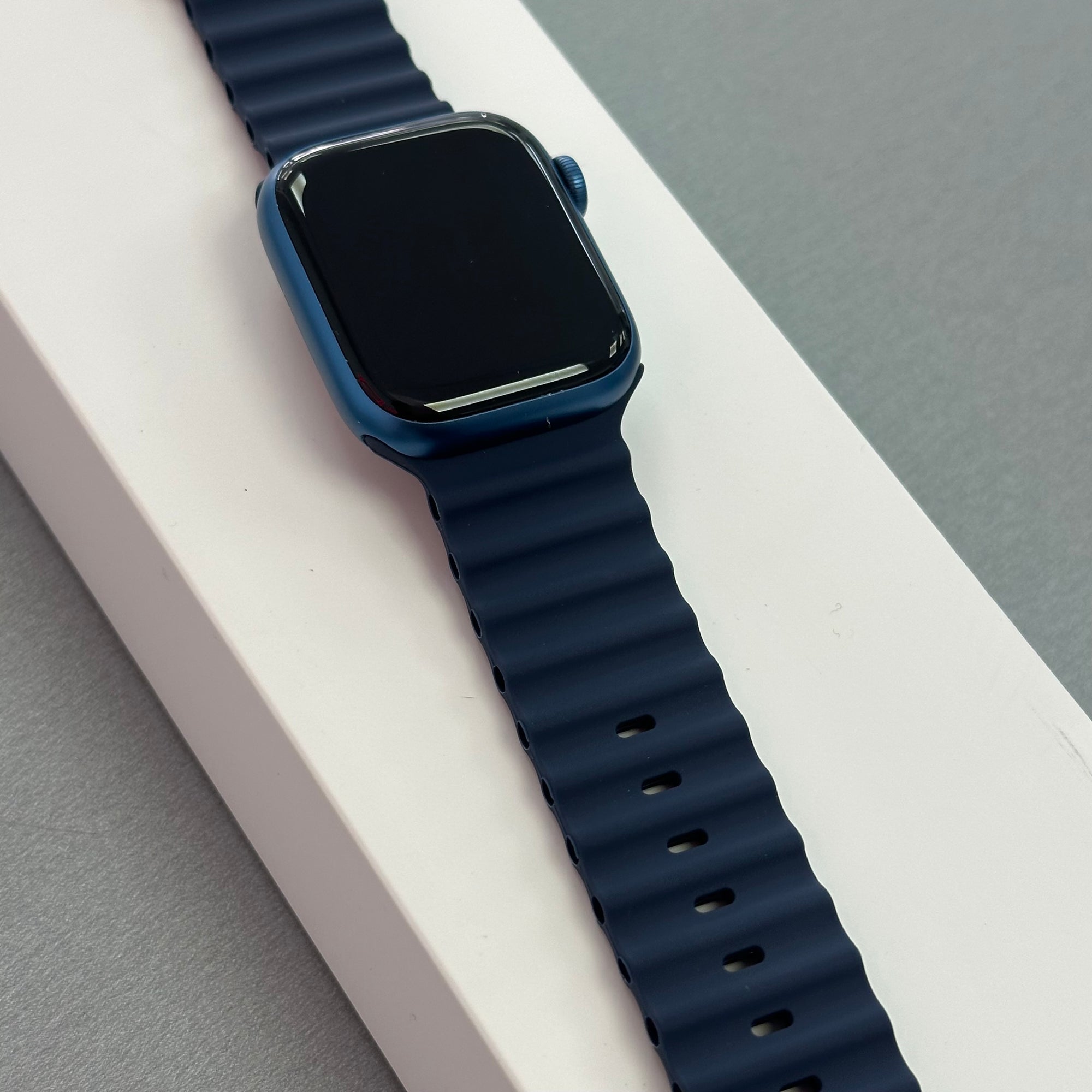 Apple Watch Series 7, 41mm GPS and Cellular Blue Aluminium Case &amp; Blue Sports Band