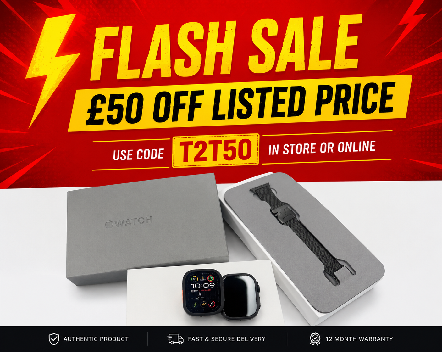 Apple Watch Ultra 2, 49mm GPS and Cellular - Titanium Case & Milanese Strap 100% Battery Health