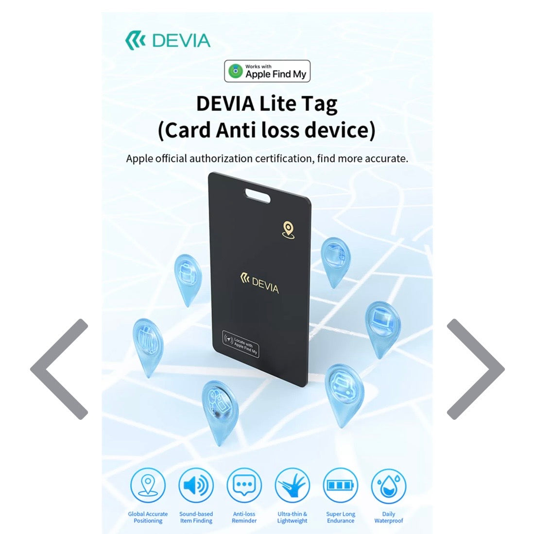 Devia Lite Tag - Card Sized - Anti Loss Tracking Device