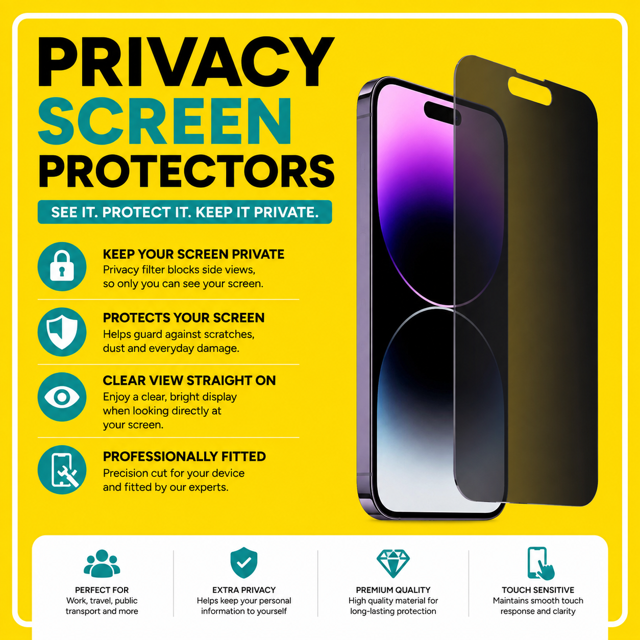 Apple iPhone Privacy Glass Screen Protector