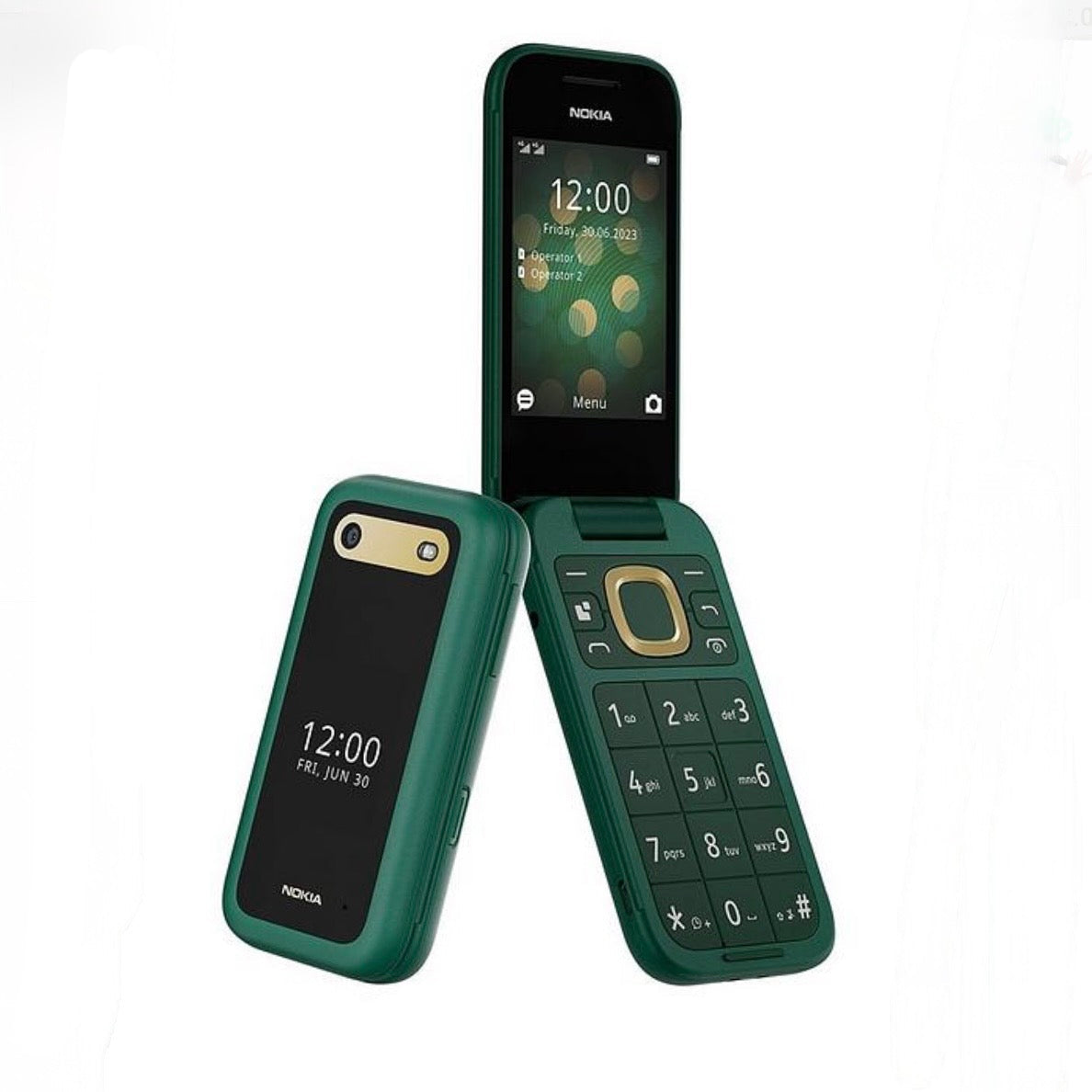 Green Nokia flip phone available at time2talk Swansea brand new and ideal for basic calls and text  