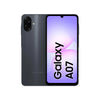 Samsung Galaxy A07 smartphone showing front and back on a white background