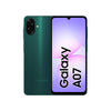Samsung Galaxy A07 smartphone showing back and front views on a white background