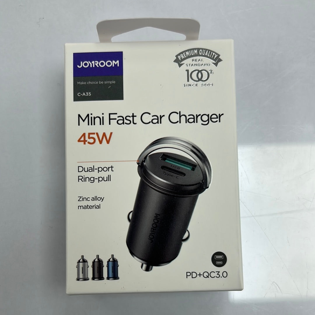 Joyroom 45W Mini Fast Car Charging Plug with USB & Type C