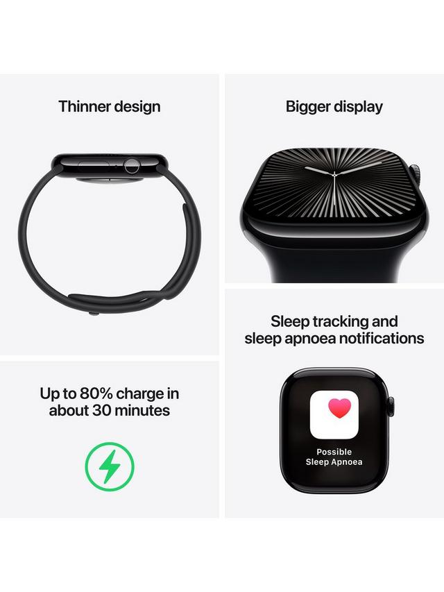 New Apple Watch Series 10, 42mm GPS Jet Black Aluminium Case