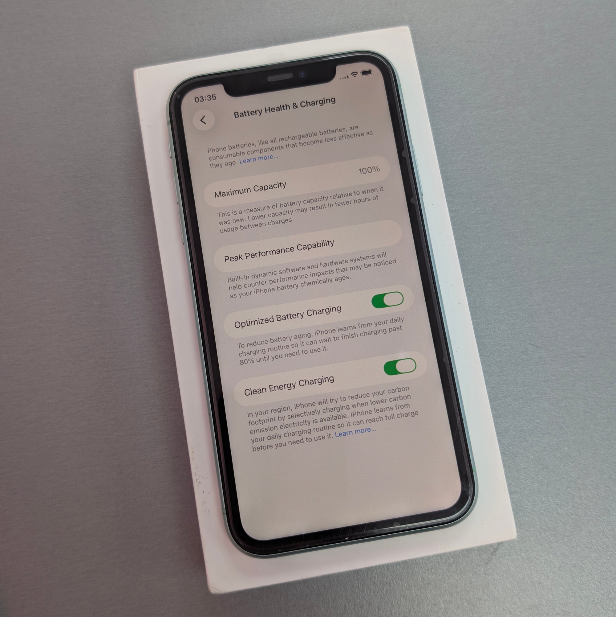 Apple iPhone 11 Green 128GB 100% Battery Health