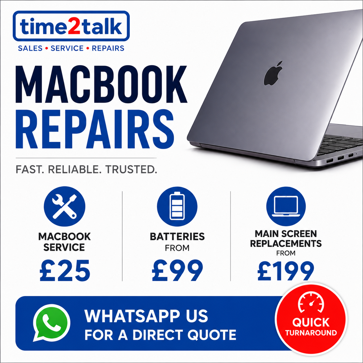 MacBook Repairs, Screens, Batteries, Software issues