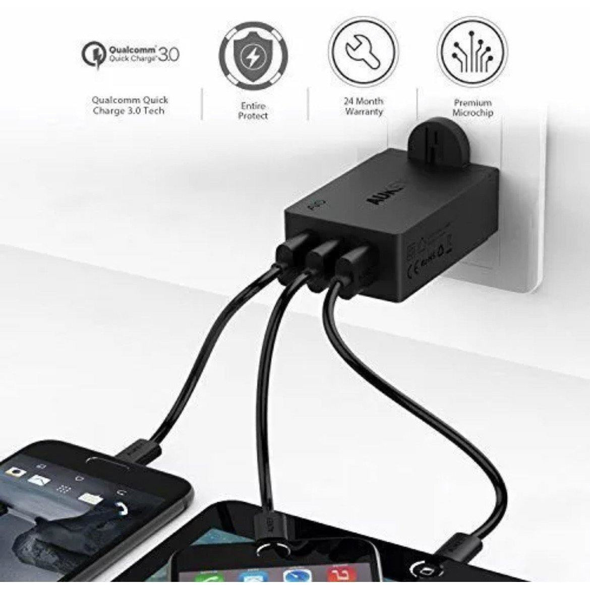 Aukey Turbo USB Mains Rapid Charger Plug - Time 2 Talk Swansea