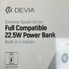 Devia 10000 MAH Power Bank with 4 cables White