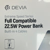 Devia 10000 MAH Power Bank with 4 cables Black